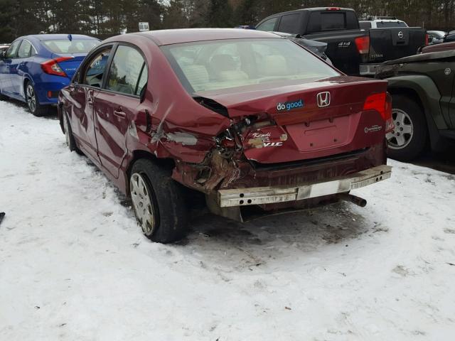 1HGFA16587L123460 - 2007 HONDA CIVIC LX RED photo 3