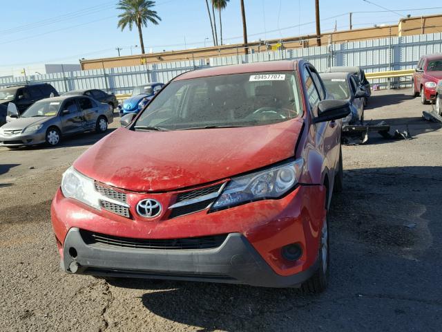 2T3BFREV1EW143719 - 2014 TOYOTA RAV4 LE RED photo 2