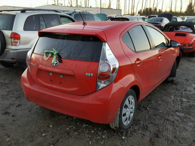 JTDKDTB35D1528705 - 2013 TOYOTA PRIUS C RED photo 4