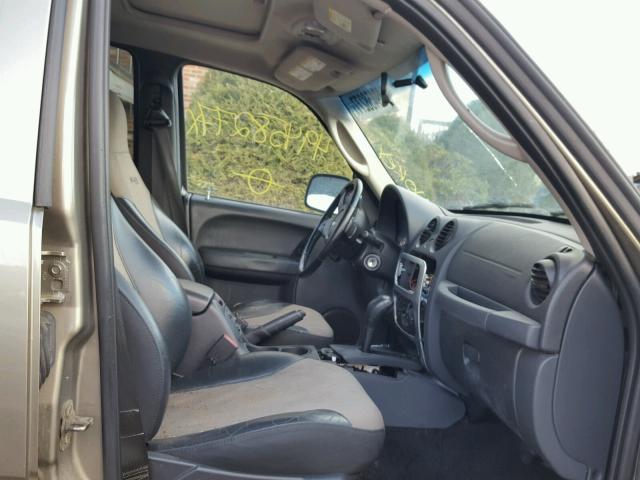 1J4GL48K54W180558 - 2004 JEEP LIBERTY SP BEIGE photo 5
