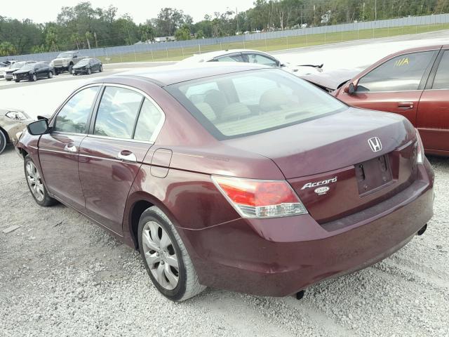 1HGCP36708A075657 - 2008 HONDA ACCORD EX MAROON photo 3