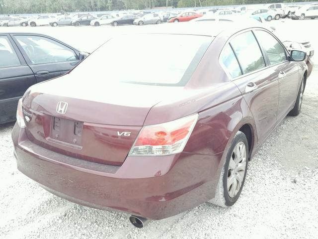 1HGCP36708A075657 - 2008 HONDA ACCORD EX MAROON photo 4