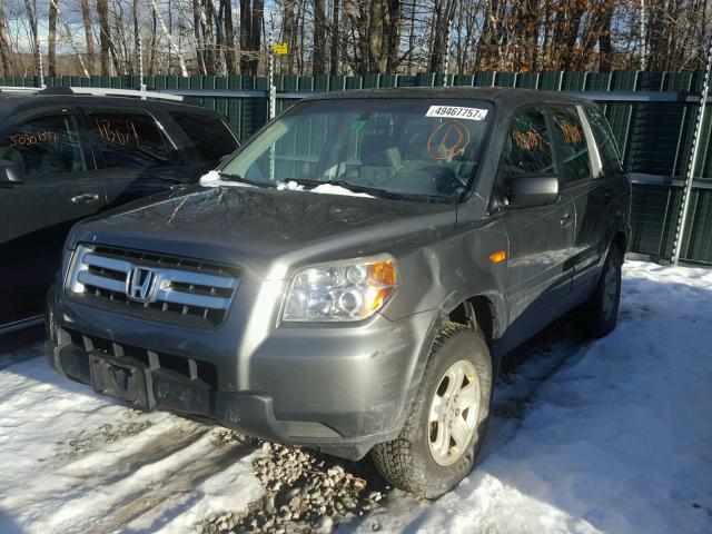 5FNYF18107B018370 - 2007 HONDA PILOT LX GRAY photo 2