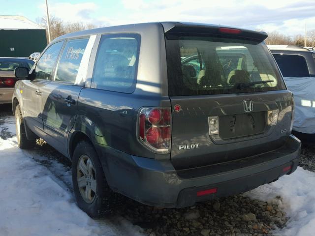 5FNYF18107B018370 - 2007 HONDA PILOT LX GRAY photo 3