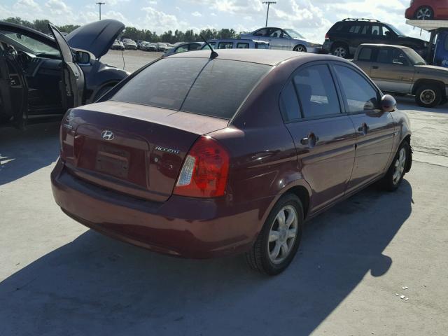 KMHCN46C26U014096 - 2006 HYUNDAI ACCENT GLS RED photo 4