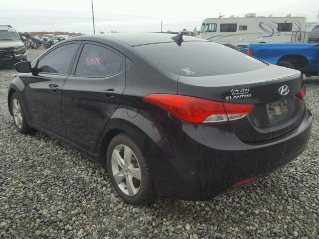 5NPDH4AE0CH099759 - 2012 HYUNDAI ELANTRA GL BLACK photo 3