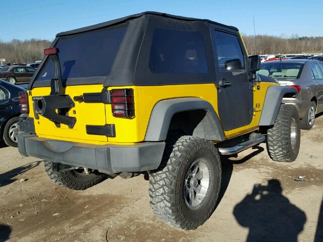 1J4FA24117L231580 - 2007 JEEP WRANGLER X YELLOW photo 4