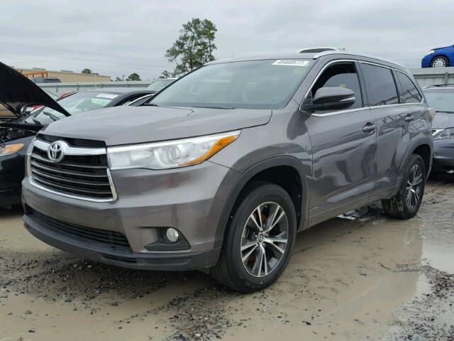 5TDKKRFH1GS500616 - 2016 TOYOTA HIGHLANDER GRAY photo 2