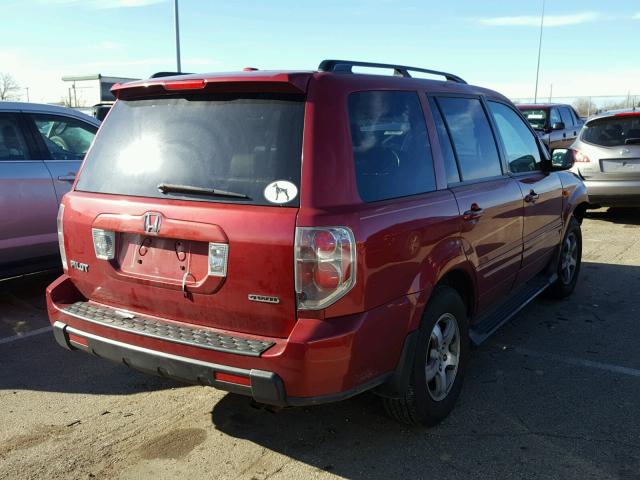 2HKYF18516H529492 - 2006 HONDA PILOT EX RED photo 4