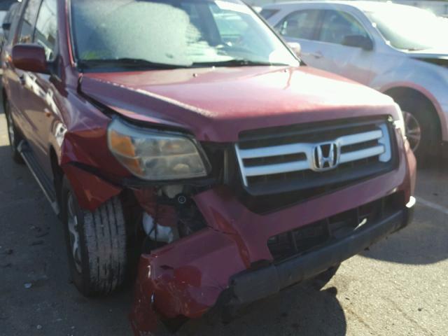 2HKYF18516H529492 - 2006 HONDA PILOT EX RED photo 9