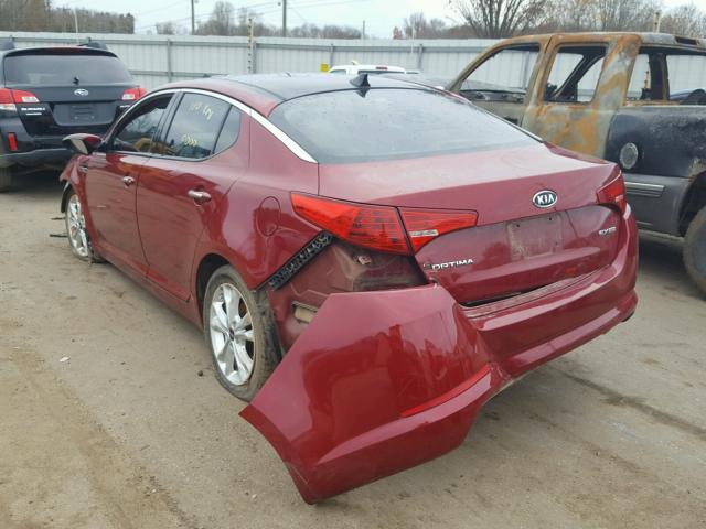 KNAGN4A79B5085796 - 2011 KIA OPTIMA EX RED photo 3