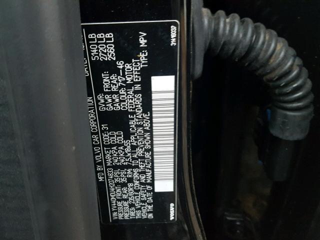 YV440MDU4H2074833 - 2017 VOLVO XC60 T5 BLACK photo 10