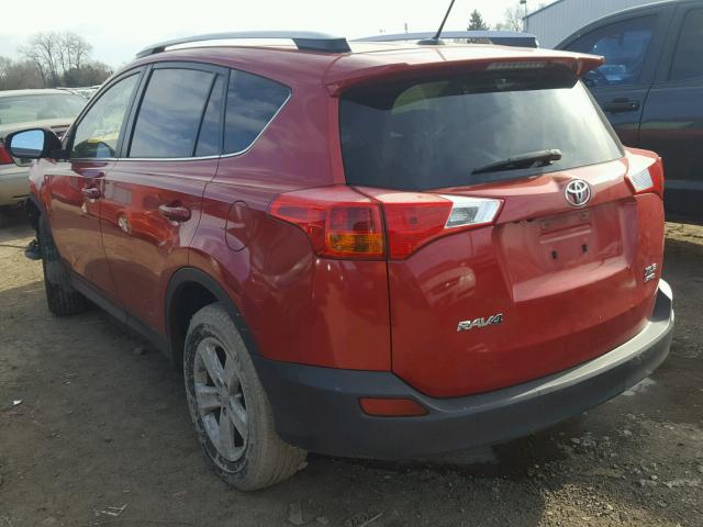 JTMRFREV0ED092421 - 2014 TOYOTA RAV4 XLE RED photo 3