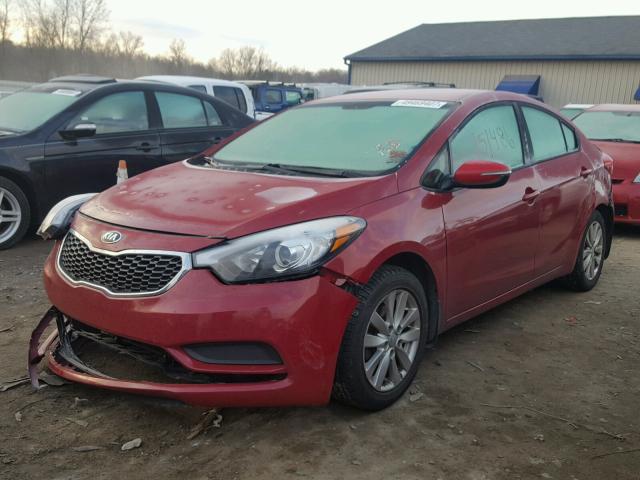 KNAFX4A66E5137435 - 2014 KIA FORTE LX RED photo 2