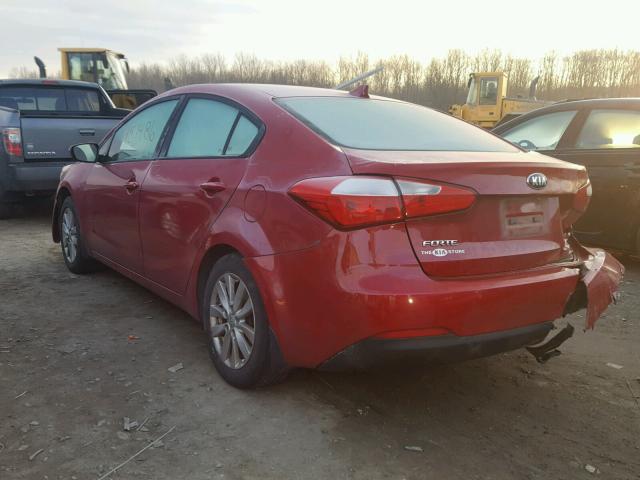 KNAFX4A66E5137435 - 2014 KIA FORTE LX RED photo 3