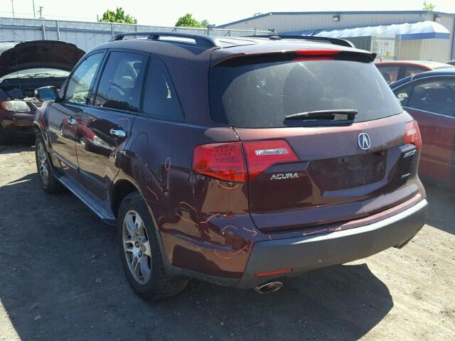 2HNYD28438H511178 - 2008 ACURA MDX TECHNO BURGUNDY photo 3