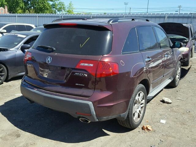 2HNYD28438H511178 - 2008 ACURA MDX TECHNO BURGUNDY photo 4