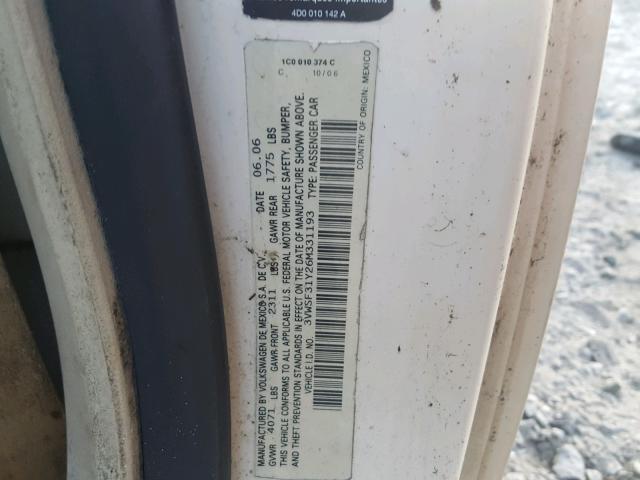 3VWSF31Y26M331193 - 2006 VOLKSWAGEN NEW BEETLE Ağ foto 10