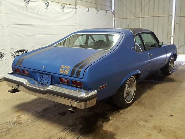 1Y17K4L135335 - 1974 CHEVROLET NOVA SS BLUE photo 4