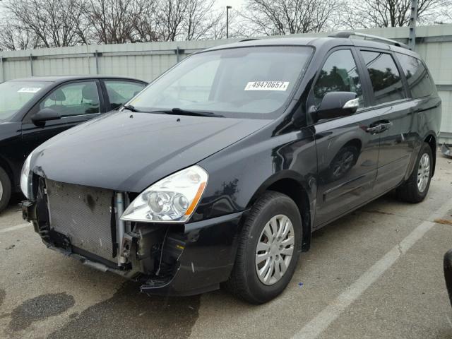 KNDMG4C77E6565086 - 2014 KIA SEDONA LX BLACK photo 2