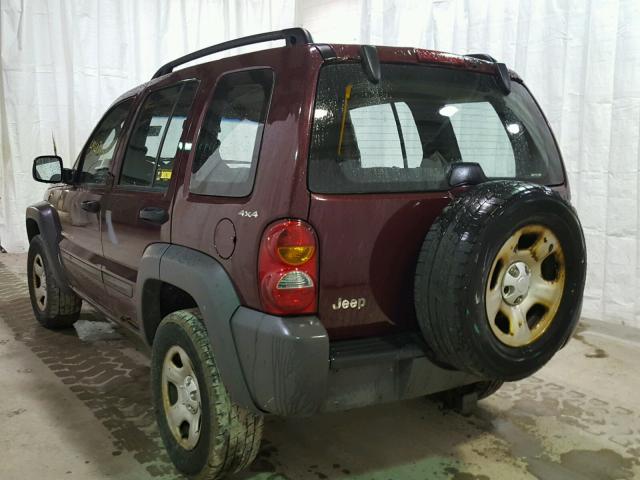 1J4GL48K82W243746 - 2002 JEEP LIBERTY SP RED photo 3