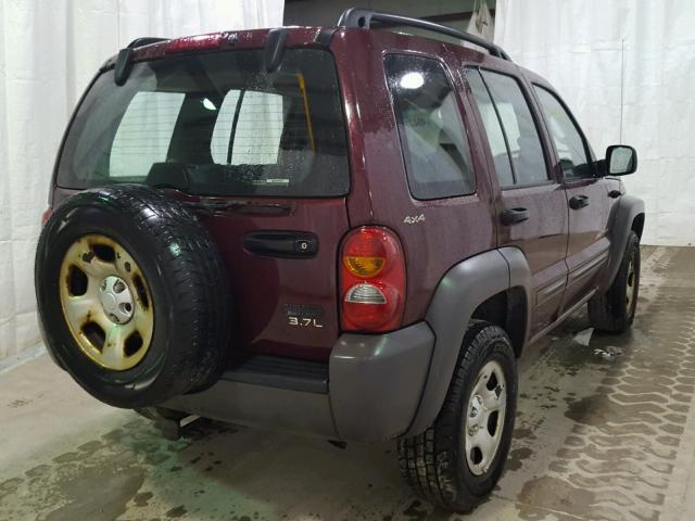 1J4GL48K82W243746 - 2002 JEEP LIBERTY SP RED photo 4