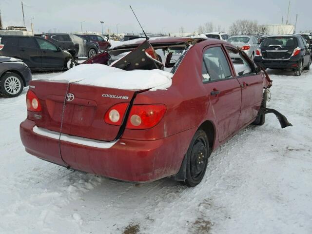 2T1BR32E35C900848 - 2005 TOYOTA COROLLA CE RED photo 4