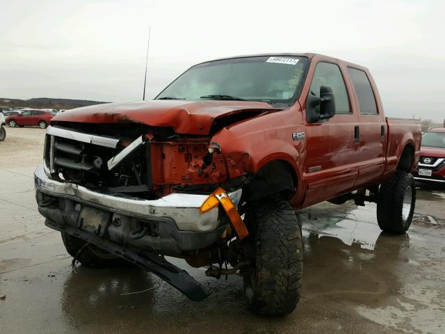 1FTNW21F31EB09768 - 2001 FORD F250 SUPER ORANGE photo 2