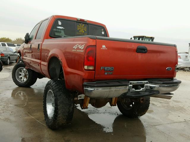 1FTNW21F31EB09768 - 2001 FORD F250 SUPER ORANGE photo 3