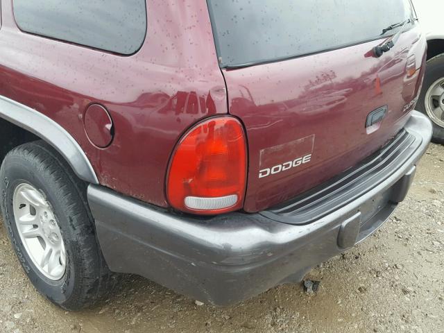 1B4HS38N82F173101 - 2002 DODGE DURANGO SP MAROON photo 9