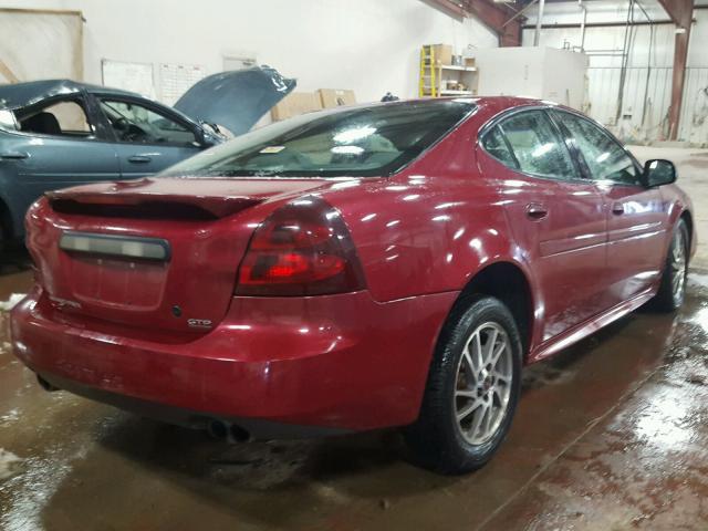 2G2WR524X41158602 - 2004 PONTIAC GRAND PRIX RED photo 4