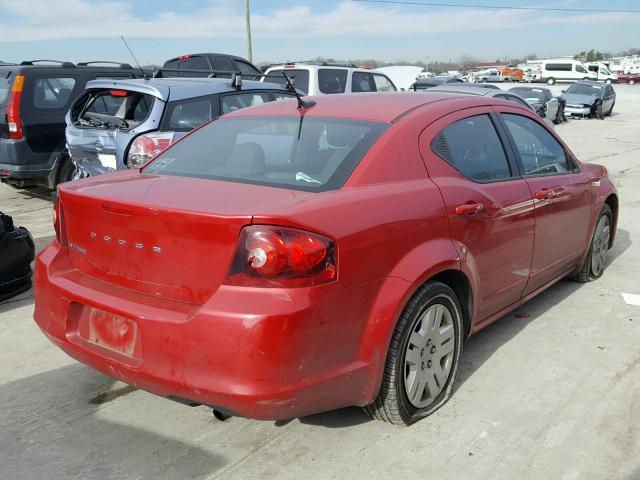 1C3CDZAB4CN193545 - 2012 DODGE AVENGER SE RED photo 4