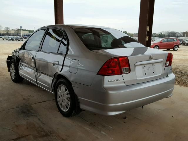 2HGES16515H580114 - 2005 HONDA CIVIC LX SILVER photo 3