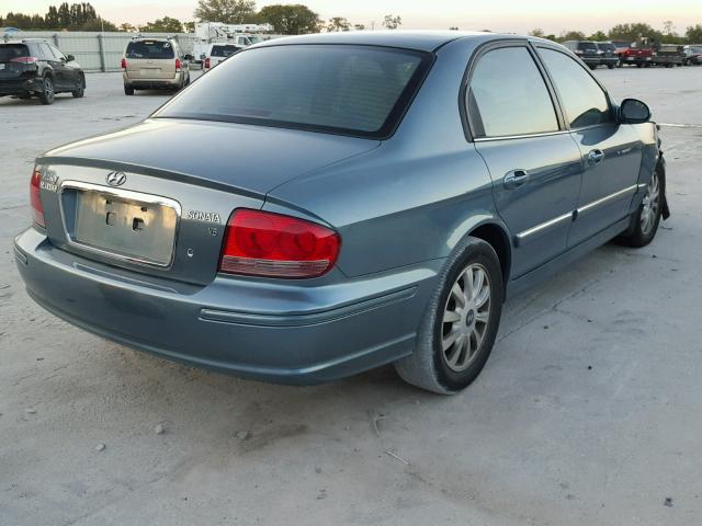 KMHWF35H85A109795 - 2005 HYUNDAI SONATA GLS TEAL photo 4