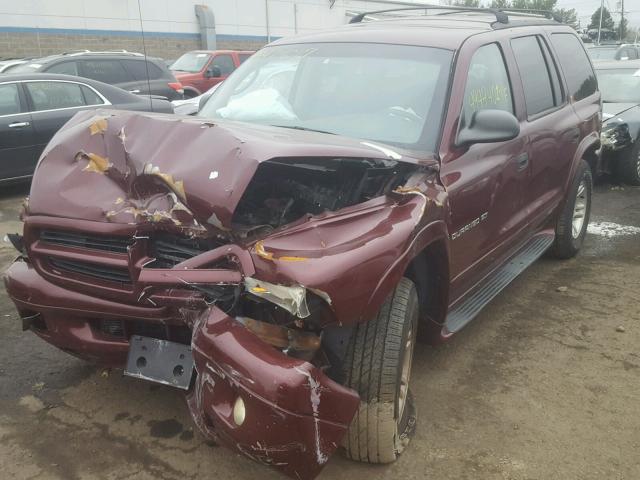 1B4HS28N41F572063 - 2001 DODGE DURANGO BURGUNDY photo 2