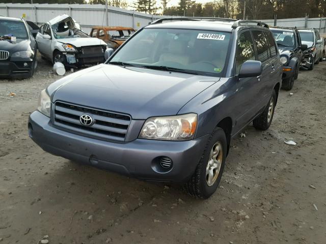 JTEGD21A940077957 - 2004 TOYOTA HIGHLANDER BLUE photo 2