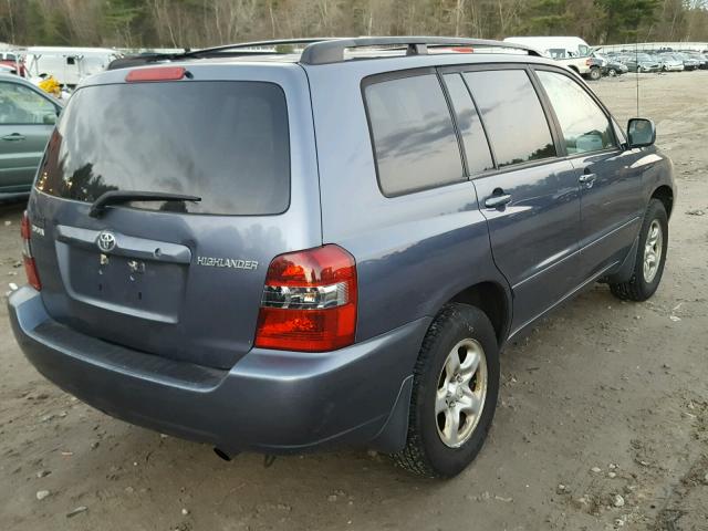 JTEGD21A940077957 - 2004 TOYOTA HIGHLANDER BLUE photo 4