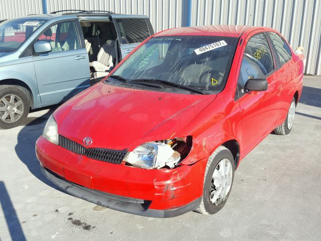 JTDAT123110169101 - 2001 TOYOTA ECHO RED photo 2