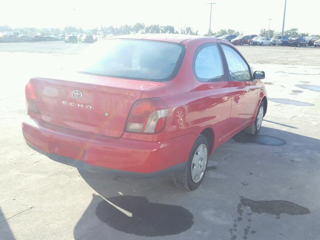 JTDAT123110169101 - 2001 TOYOTA ECHO RED photo 4