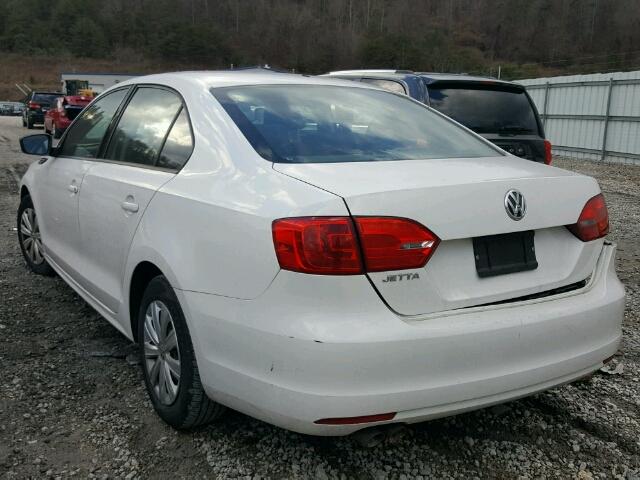 3VW2K7AJ9BM058558 - 2011 VOLKSWAGEN JETTA BASE WHITE photo 3