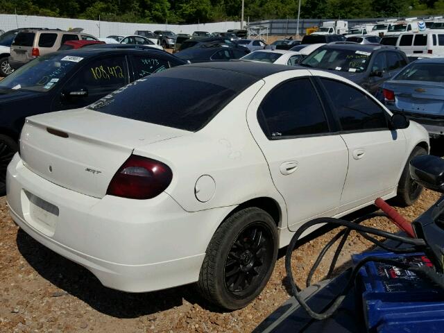 1B3ES66S55D283802 - 2005 DODGE NEON SRT-4 WHITE photo 4