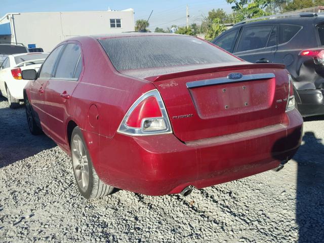 3FAHP08108R251551 - 2008 FORD FUSION SEL RED photo 3
