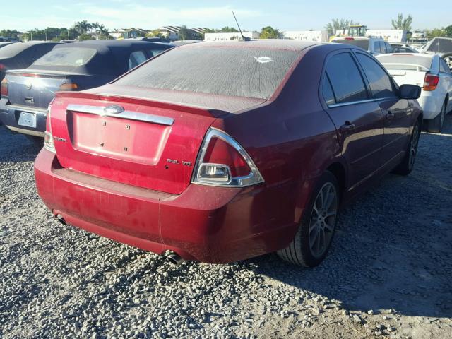 3FAHP08108R251551 - 2008 FORD FUSION SEL RED photo 4