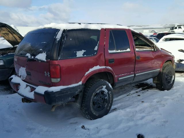 1GNDT13W512175047 - 2001 CHEVROLET BLAZER RED photo 4