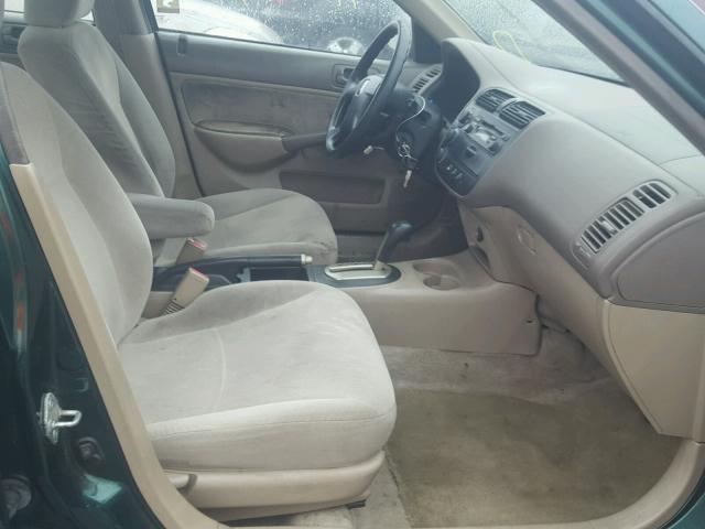 2HGES267X1H615850 - 2001 HONDA CIVIC EX 绿色 照片 5