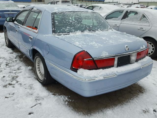 2MEFM75W4YX661496 - 2000 MERCURY GRAND MARQ BLUE photo 3