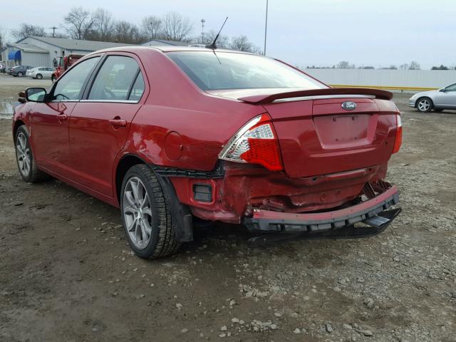 3FAHP0HAXCR242140 - 2012 FORD FUSION SE BURGUNDY photo 3