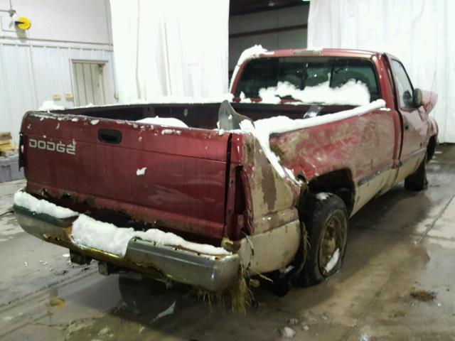 3B7HC16Y3XM598511 - 1999 DODGE RAM 1500 RED photo 4