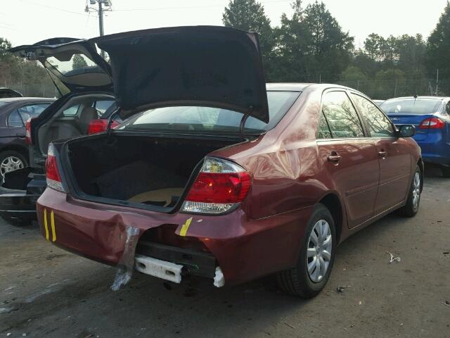 4T1BE32K36U148103 - 2006 TOYOTA CAMRY LE RED photo 4