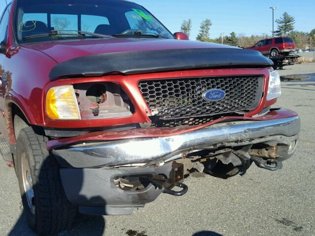 2FTRF18242CA01360 - 2002 FORD F150 RED photo 9